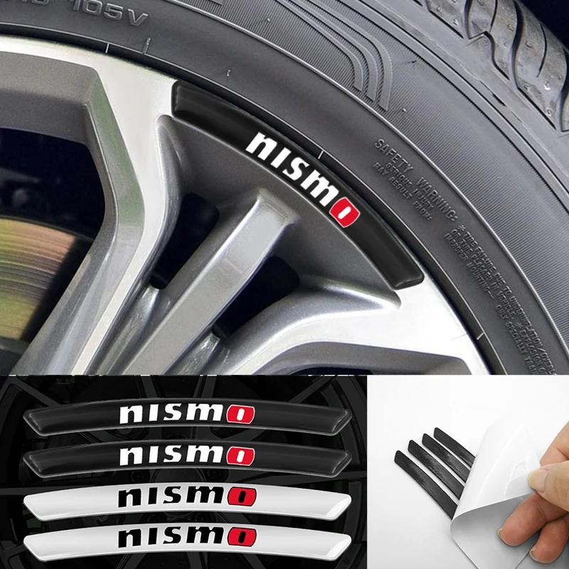 

Наклейки на автомобильные диски, 4 шт., гоночные наклейки для Nismo Nissan Almera Tiida X Trail Note, Juke Teana Qashqai 350Z 370Z