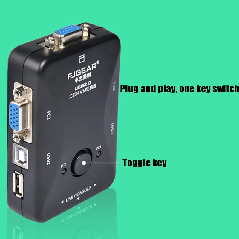 KVM переключатель с 2 портами VGA USB 0 мыши клавиатура 1920*1440 Vga разветвитель коробка