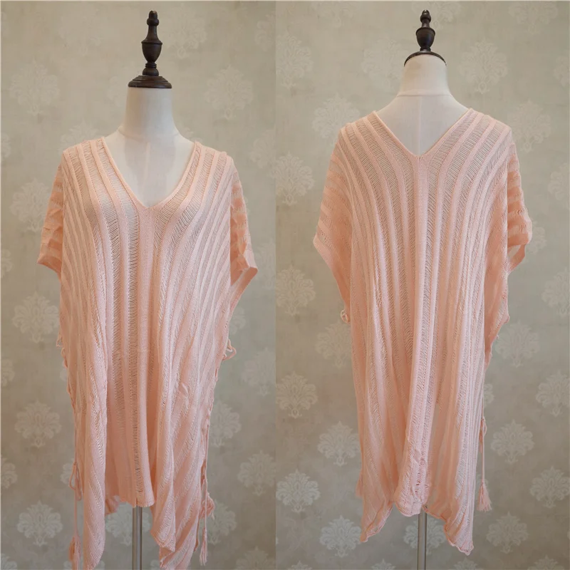 2021 вязаное крючком белое пляжное платье-накидка Туника длинная Парео Бикини