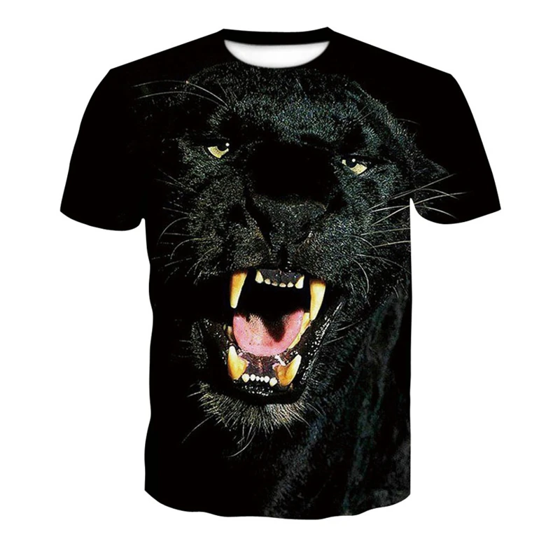 Новая летняя футболка с 3D изображением Льва повседневная мужская и женская