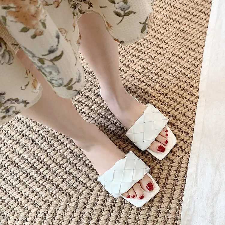 Брендовые дизайнерские женские туфли С квадратным носком Обувь Комнатные