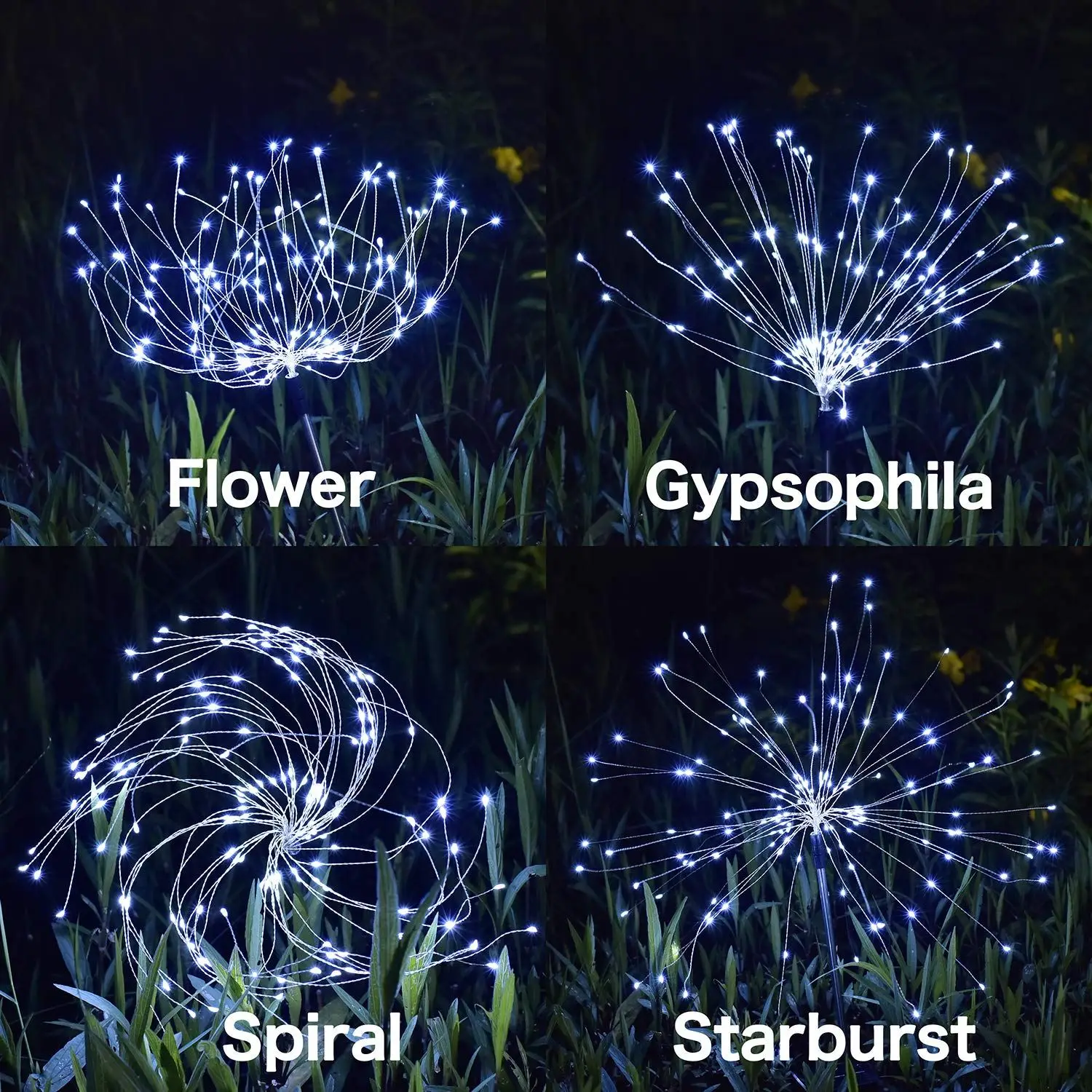 

Solar Garden Lights Firework Lights 150 LED String Light Stake Fairy Light Flowers Trees For Walkway Patio Lawn Backyard Xmas