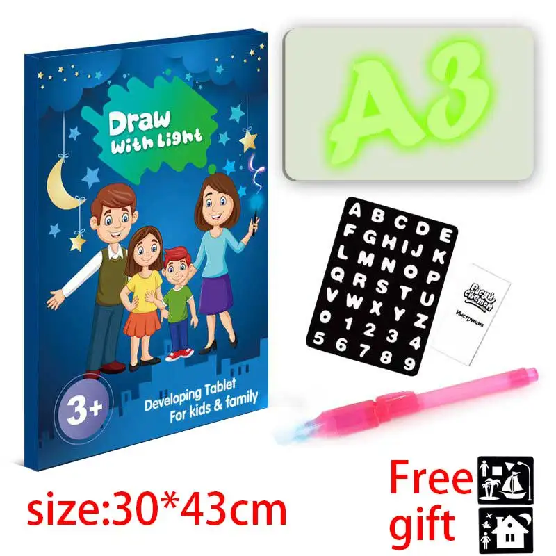 Планшет для рисования доска с светильник краски ing Игрушки мальчиков детское