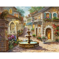 full squareround drill 5d diy diamond painting house landscape 3d rhinestone embroidery cross stitch 5d home decor gift