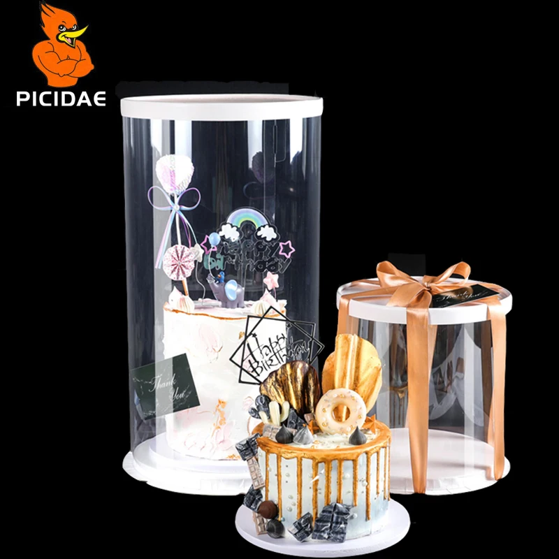 Круглая коробка для выпечки прозрачная упаковка хранения пластиковечерние тов