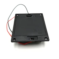 15pcslot 4 x 1 5v aa rectangular embedded battery holder storage box case 4 slots 6v batteries shell plastic cover with plug