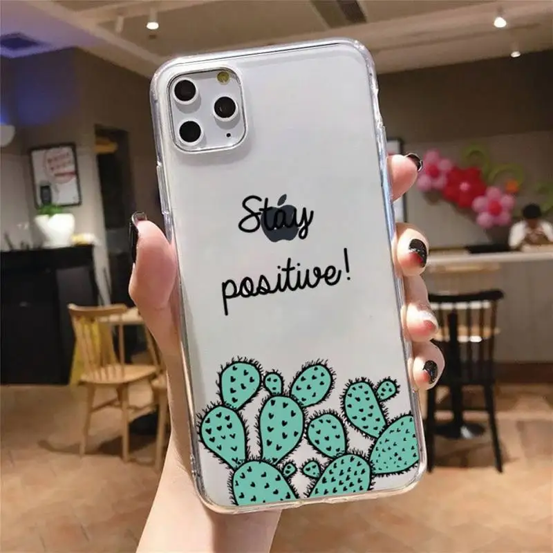 

Cactus plant cartoon cute Phone Case Transparent soft For iphone 5 5s 5c se 6 6s 7 8 11 12 plus mini x xs xr pro max
