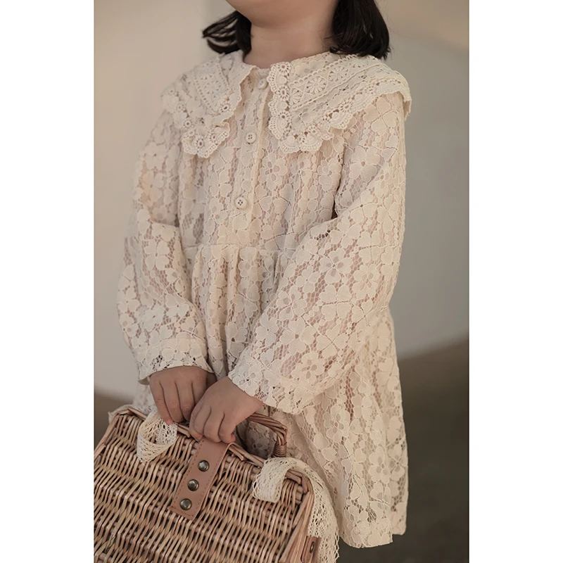 Новинка 2020 весенне-осеннее платье для маленьких девочек детское кружевное