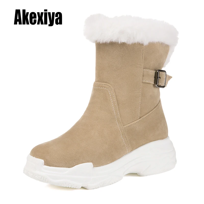 Большие размеры 34 43 новые теплые зимние сапоги женские ботинки на платформе