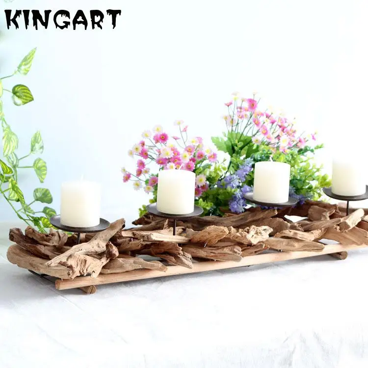 Подсвечник под старину древесины свечи для домашнего декора держатель держащих