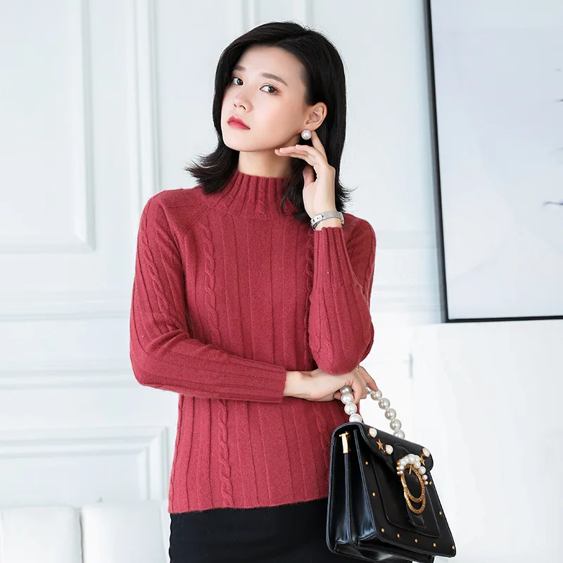 

Sweaters Autumn Winter 2020 Pull Jumpers European Casual Twist Warm Sweaters Female White