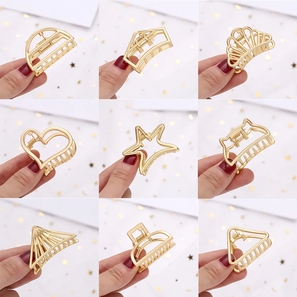 Женские клипсы для волос с пентаграммой простые металлические купания