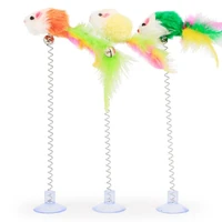 interactive cat toy for cats cup with bell spring mouse spring feather pet products cat toy goods for animals cat accessories
