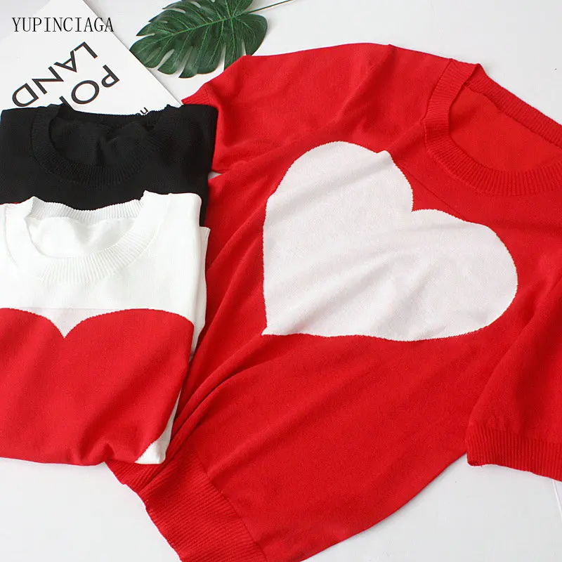 

2021 Summer New Love Embroidery Ice Silk Cotton Linen Casual Half-Sleeve T-shirt Women O-neck Short Sleeve Oversize Top 2114893