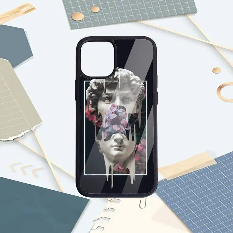 

Mona Lisa retro David sculpture Phone Case PC For iPhone 11 12 pro XS MAX 8 7 6 6S Plus X 5S SE 2020 XR
