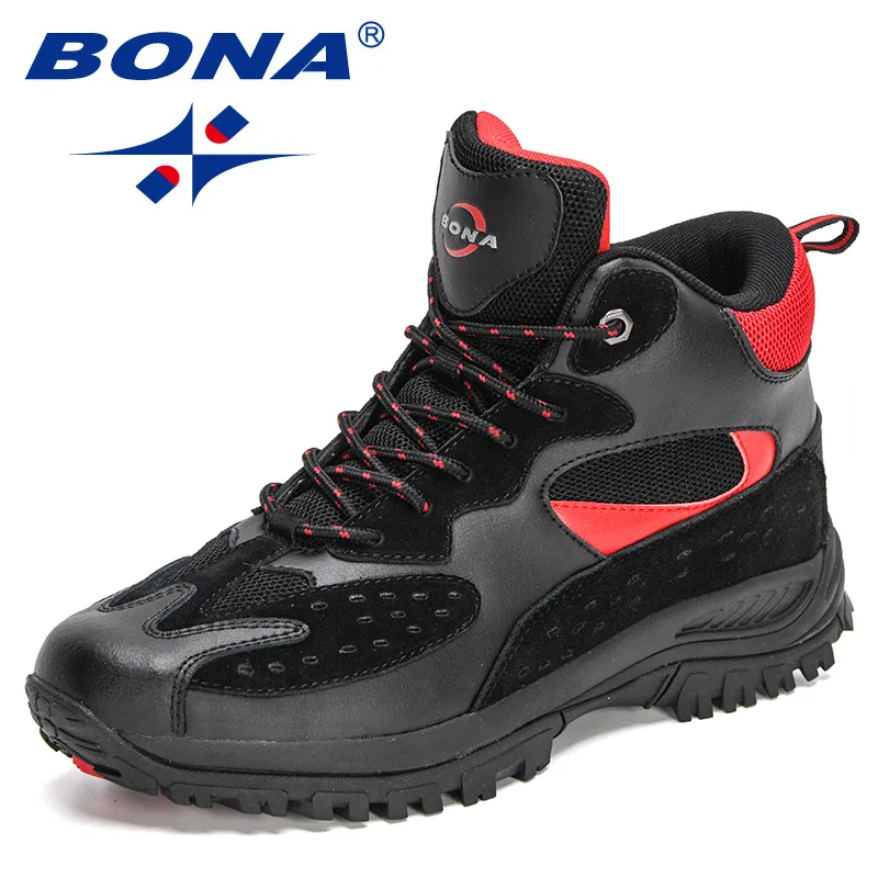 BONA 2022 New Designers Winter Boots High Top Sneakers For Man Winter Snow Shoes Man Warm Outdoor Ankle Boots Classic Mansculino