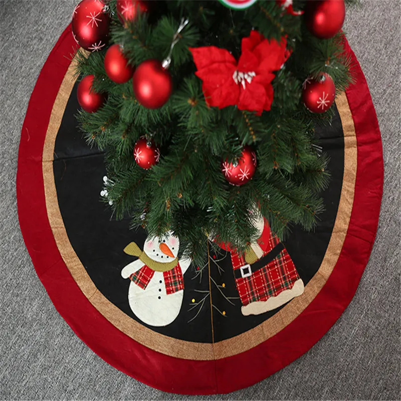 

New Christmas Decoration for Home Creative Santa Snowman Embroidered Christmas Tree Carpet Navidad 2022 Christmas Gift Decor