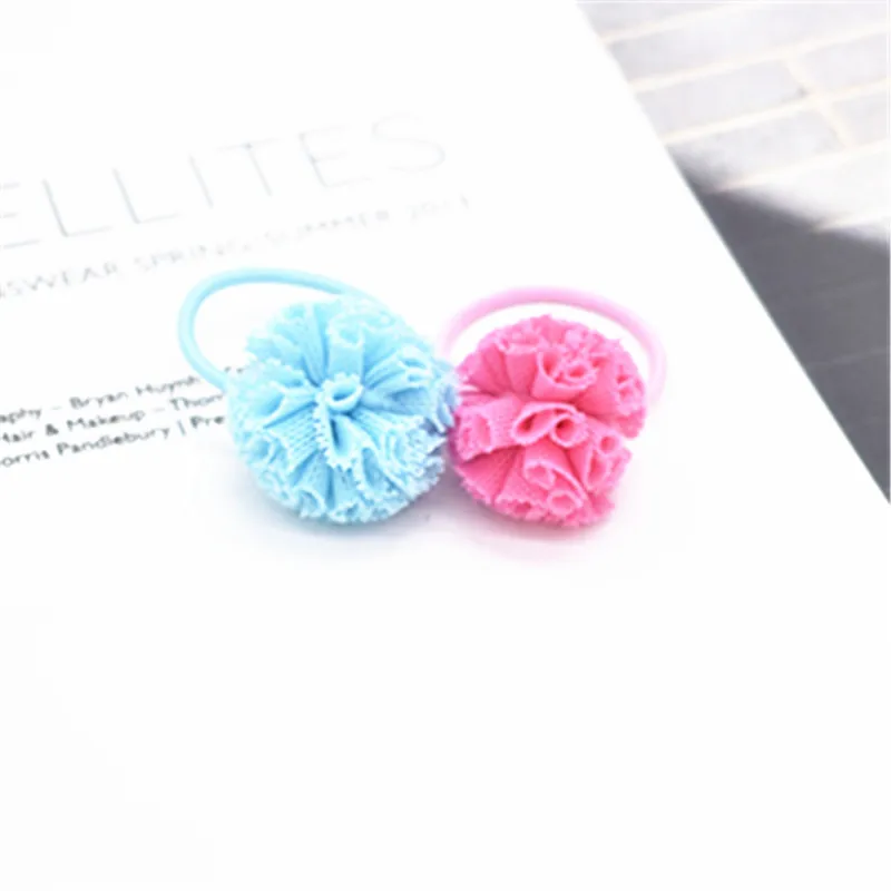 6 шт. милые красочные кружевные эластичные ленты с помпоном|Аксессуары для волос