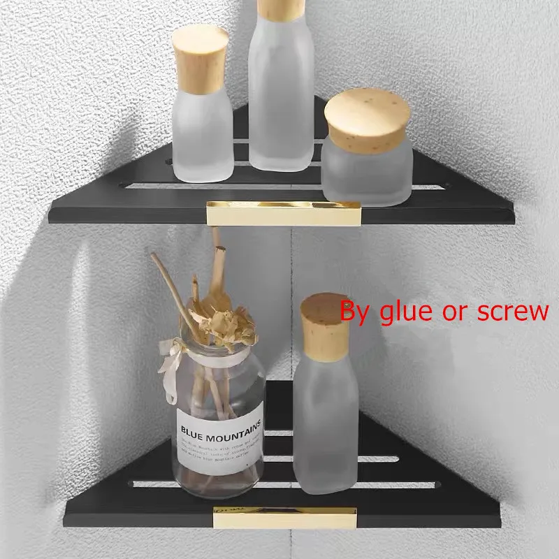 sus304 bathroom shelves black wall mount shampoo storage holder bathroom corner shelf kitchen storage bathroom accessories free global shipping