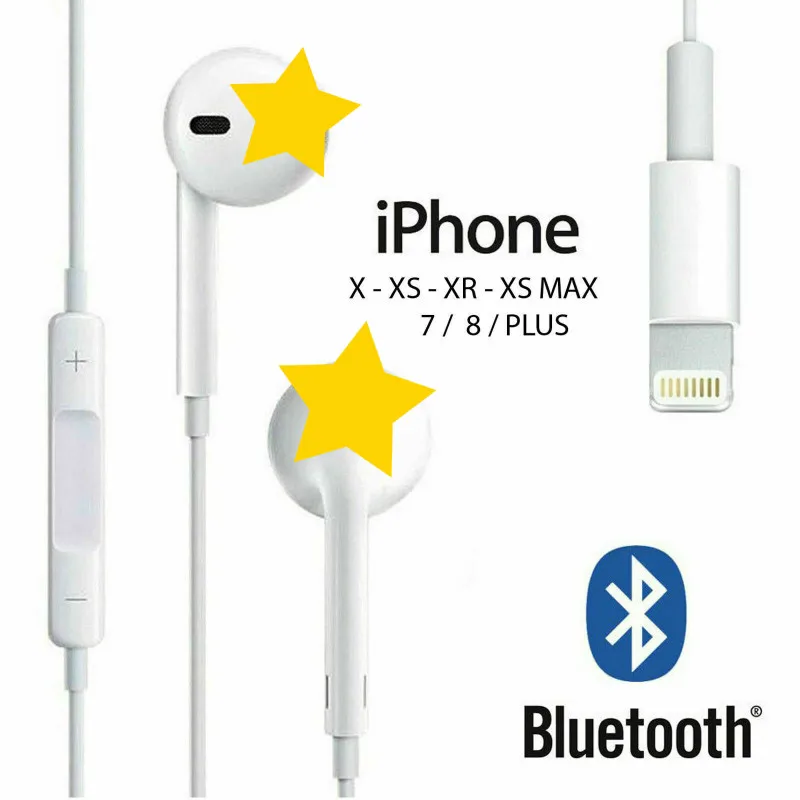 Vieruodis проводные наушники с микрофоном медная петля стерео управление для IPhone 8 7