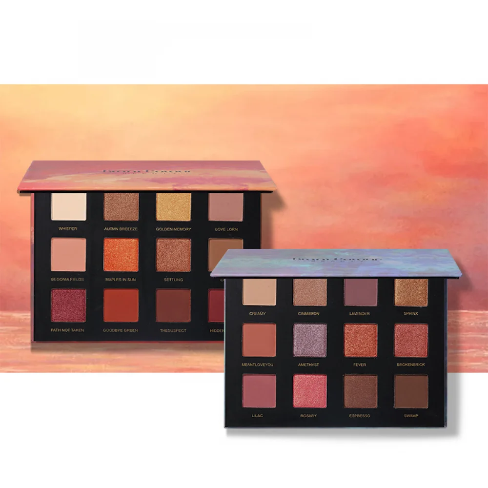 12 Color Eyeshadow Palette Sunset Matte Pearlescent Light and Shadow Galaxy Eyeshadow Cosmetics Makeup Sets for Women Ucanbe