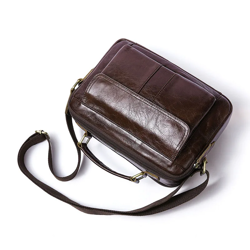 Сумка на плечо мужская из 100% натуральной воловьей кожи мессенджер портфель кросс