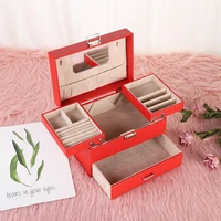 classic simple cosmetic storage box double drawer cosmetic storage box home simple jewelry box high fashion jewelry box
