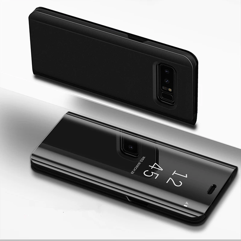 Умный прозрачный зеркальный флип чехол для Samsung A3 A5 A7 A8 A9 J3 J5 J7 Galaxy S9 S8 Plus S7 S6 Edge Note 9 8