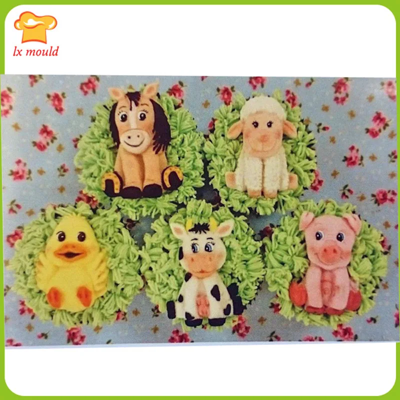 

B:Jungle Animals Mould Hippo, Lion, Tiger, Monkey, Giraffe,Elephant A:Farm animals mold Duck, Donkey, Sheep, Cow and Pig