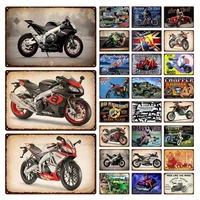 motorcycle metal sign vintage plaque tin sign wall decor for bar pub man cave crafts retro motor poster wholesale wall sticker