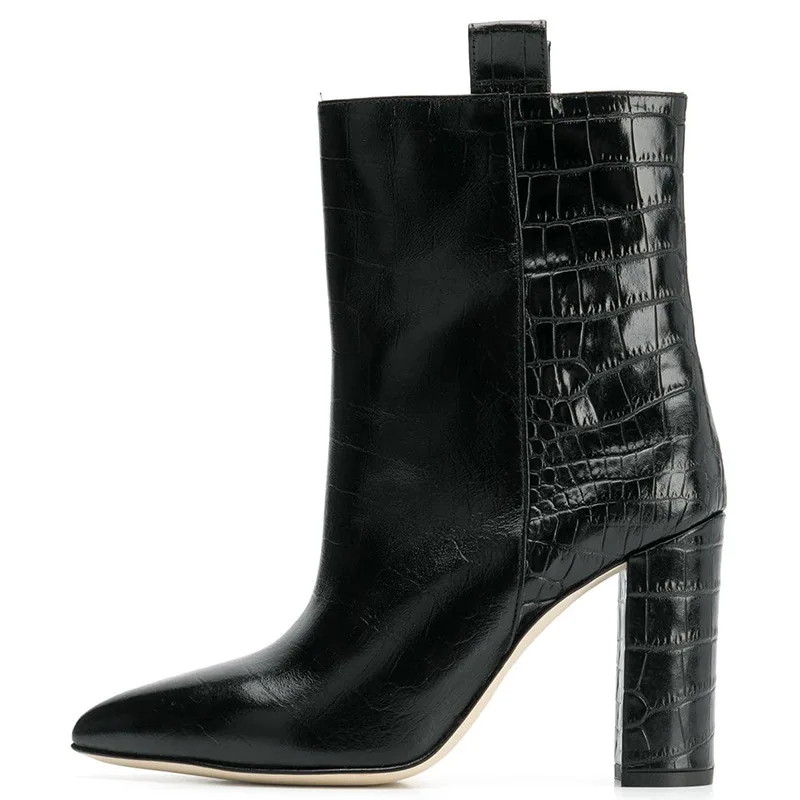 Lucky2020 зимние модные розовые красные черные коричневые полусапожки с острым