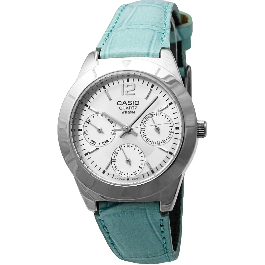Casio LTP 2069L 7A2 женские классические часы с кожаным ремешком и календарем|Женские