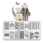 Трафарет Beautybigbang маникюрный шаблон Трафаретный инструмент штамповочная пластина сделай сам кружево 002 полосатый цветок корона сексуальный узор дизайн ногтей