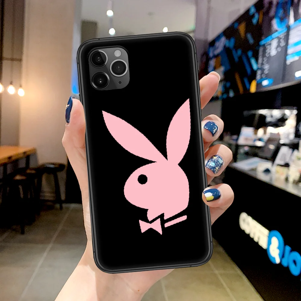 

Motirunner Playboy Brand Phone Case For Iphone 4 4s 5 5S SE 5C 6 6S 7 8 Plus X XS XR 11 12 Mini Pro Max 2020 black Funda Tpu