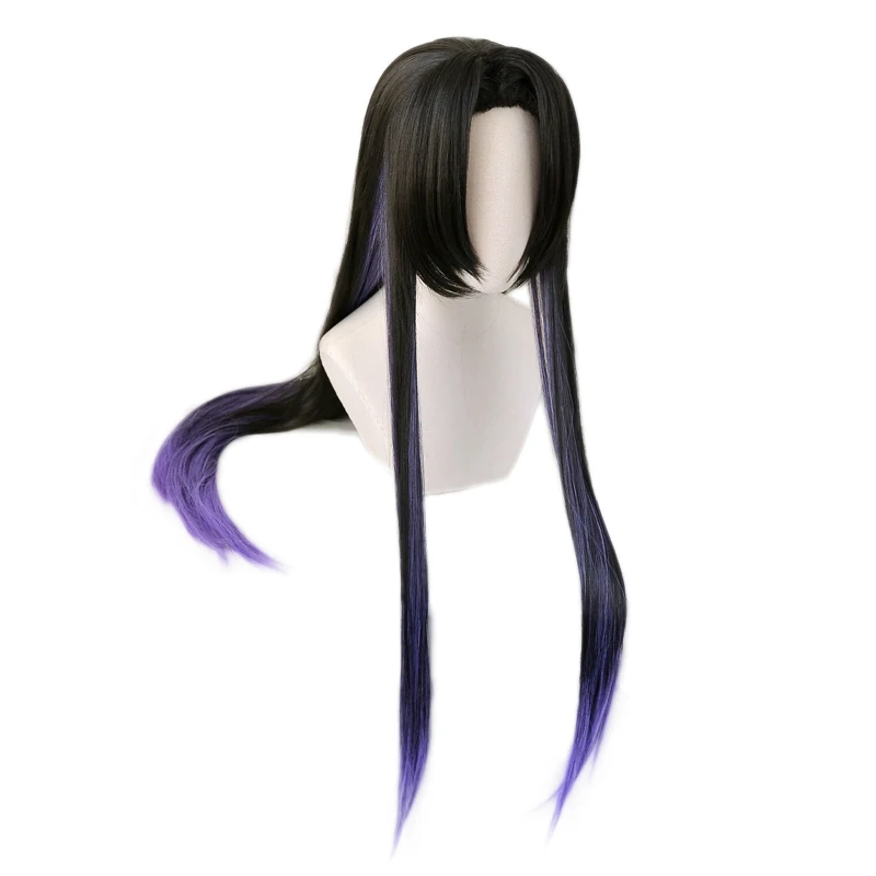 

Демон убийца Kimetsu без Yaiba Shinobu кохау канаэ парик Косплэй костюм 80 см Длинные Синтетические волосы Хэллоуин вечерние Для женщин парики