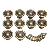 10pcs antique brass knobs handles cupboard wardrobe doors drawers cabinet knobs furniture hardware tools