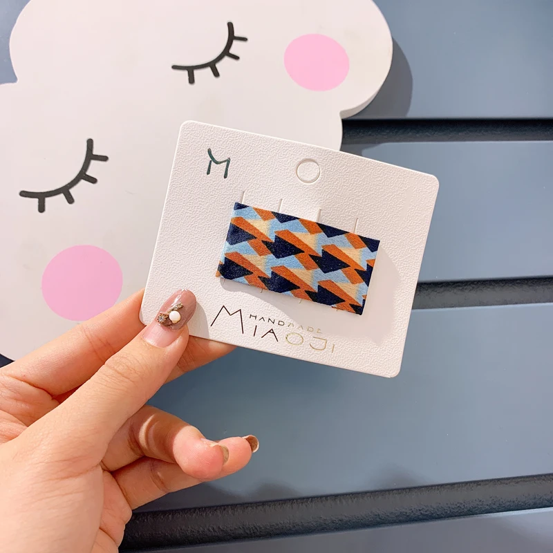 Детские заколки для волос милые цветочные с неправильным узором геометрическим