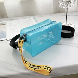 Blue 18x7x10cm Трендовая Новая женская желеобразная сумка для телефона, сумка через плечо, женская прозрачная мини-сумка через плечо для телефона, прозрачная сумка через плечо для девушек - Цвет: Blue 18x7x10cm
