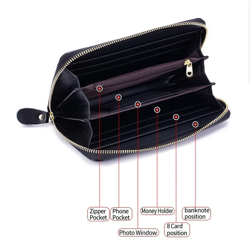 Женский клатч с цветочным принтом кошелек для женщин женский из коровьей кожи