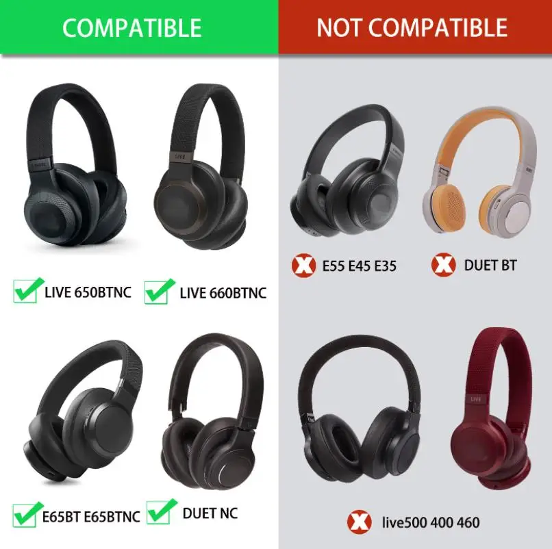 Сменные амбушюры из пены с эффектом памяти подушка для наушников JBL E65 E65BTNC / Duet