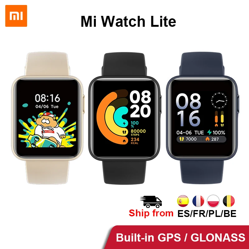 Смарт-часы Xiaomi Mi Watch Lite GPS 1 4 дюйма TFTLCD водонепроницаемые 5ATM Bluetooth 5 пульсометр