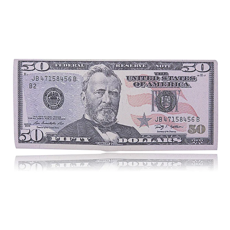 50 US Dollar Модный дизайн! Унисекс кошелек с принтом денег, доллар США, фунт, иена, кошелек с узором, двойной держатель для карт, женский, мужской - Цвет: 50 US Dollar