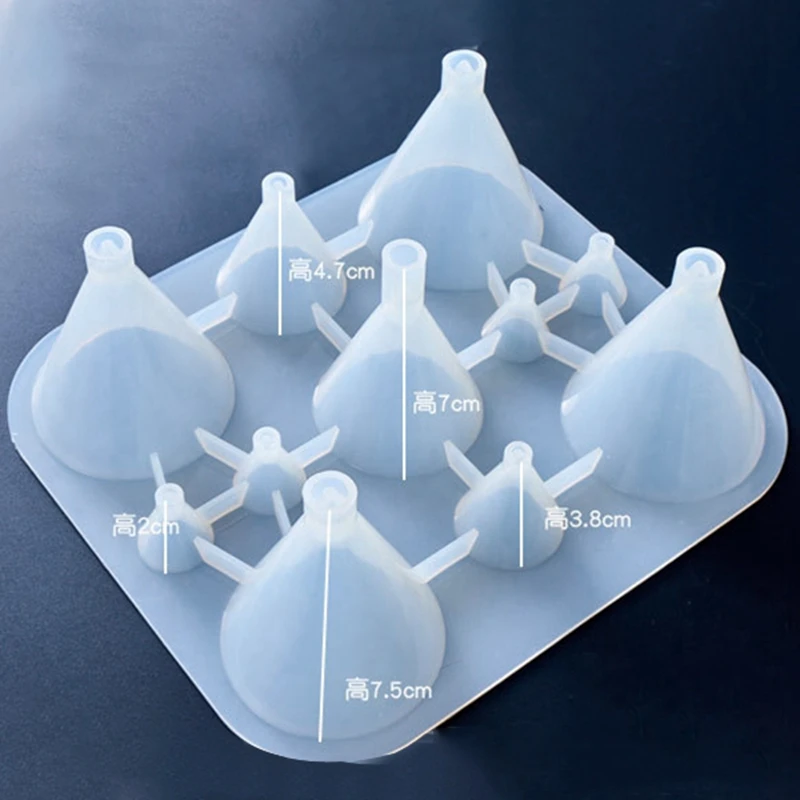 

2Pcs Conical Pyramid Crystal Silicone Resin Molds & 1x Dried Flower Resin Decoration Craft DIY Island Terrace Mold Oval