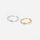 Женское кольцо из нержавеющей стали с позолотой 14 карат и инкрустированным Цирконом