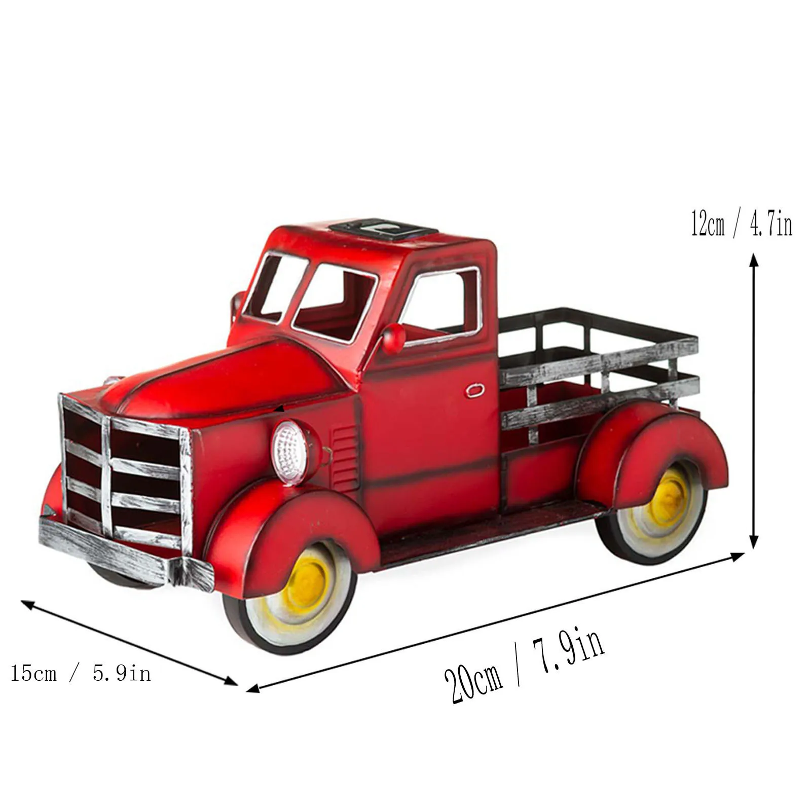 

Vintage Truck Flower Pot With Solar Lamp Pickup Retro Style Solar Pickup Truck Garden Decoration Truck Flower Pot With Car Light