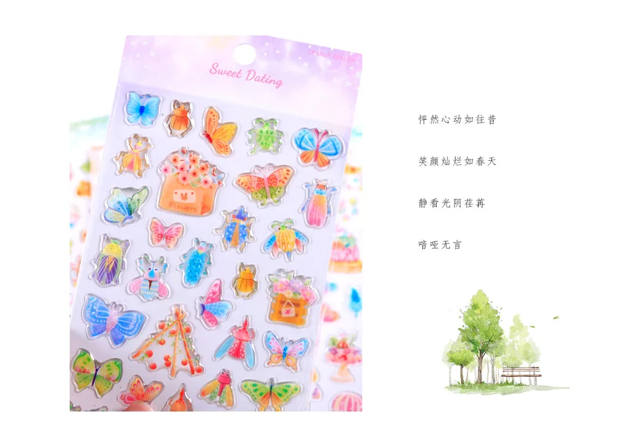 1 шт/1 лот Kawaii канцелярские наклейки ручной нарисованный дневник декоративные мобильные наклейки Скрапбукинг DIY ремесленные наклейки