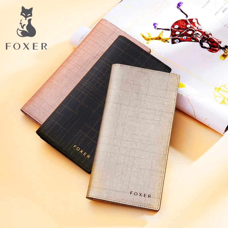 FOXER Wrand женский кошелек и сумочка из спилка, модный дизайн, женские длинные кошельки из воловьей кожи, клатч для женщин