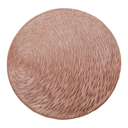 Round rose gold Круглый коврик для столовых приборов, полый коврик из ПВХ, коврик для обеденного стола, кофейные подставки, 1 шт - Цвет: Round rose gold