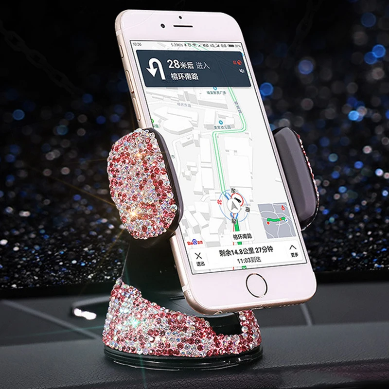 crystal rhinestones car vent phone holder air vent universal car mobile phone holder dashboard phone holder pink car accessories free global shipping