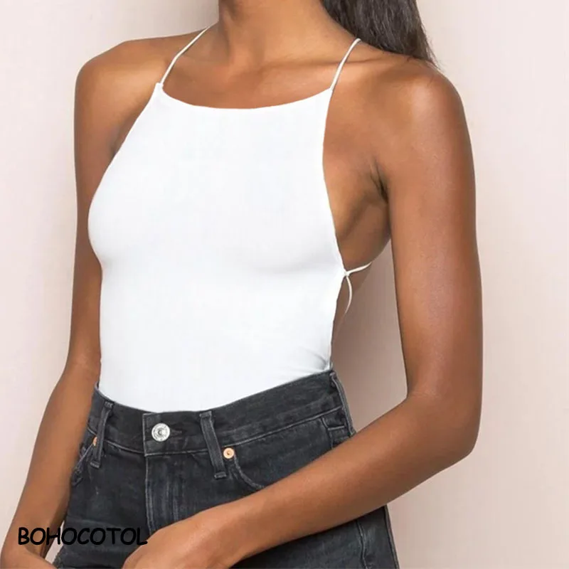 

Новинка лета 2020, Лидер продаж, сексуальные комбинезоны с открытой спиной и тонким жилетом, топы для женщин